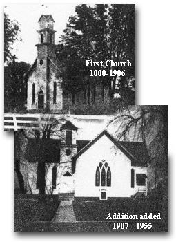 The church circa 1980 - 1906 and 1956.