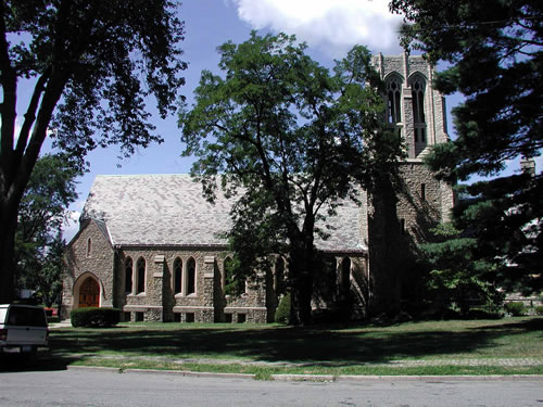 [The Reformed Church of Poughkeepsie Sanctuary from Hooker Avenue]