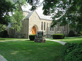 [The Reformed Church of Poughkeepsie Sanctuary from Hooker Avenue]